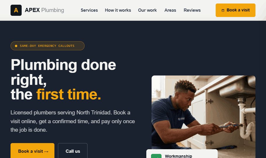 The Service Pro template preview