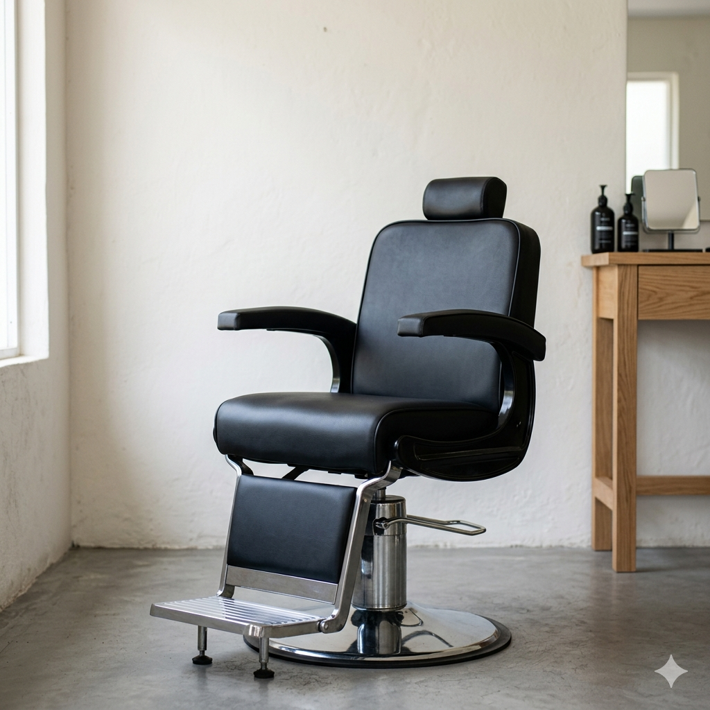 The barber chair, waiting