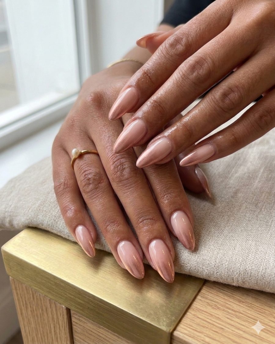 Glazed ombré gel nails